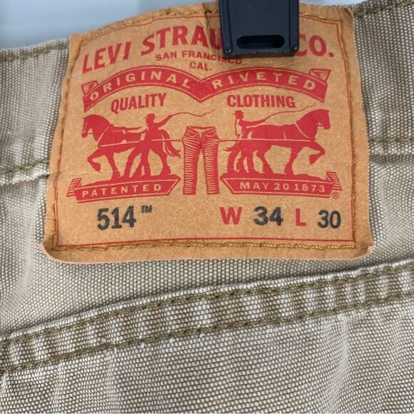 Levi’s 514 Men’s Sz 34/30 Tan Slim Straight Leg Jeans - Picture 3 of 11